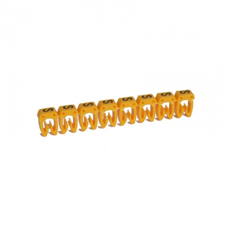 Marcador letra: S para cable 0.5-1.5mm2 amarillo x30und