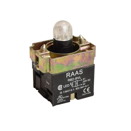 Cuerpo de luz piloto 22mm 220VDC con LED verde