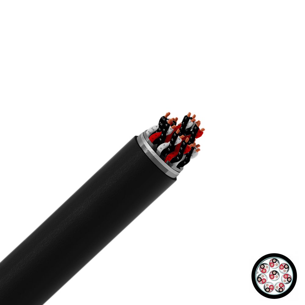 Cable instrumentaci贸n apantallado 8x3x16AWG 300V 90掳C libre de hal贸geno, UL, x metro lineal
