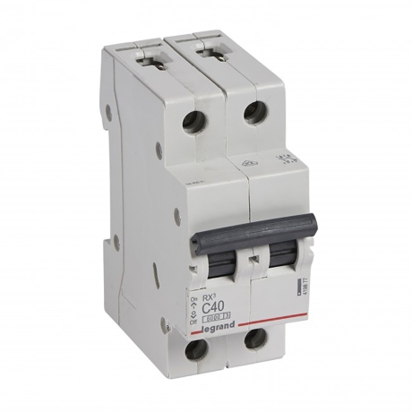 Interruptor termomagnético 2x40A 10/6kA 230/440V tipo C DIN RX3