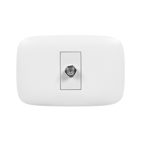 Toma coaxial TV tipo F 1 módulo blanco Domino Sencilla