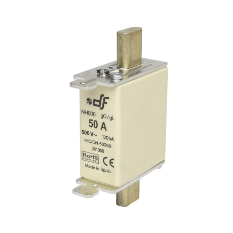 Fusible NH-000 50A 500VAC IDC 120kA con indicador gL-gG