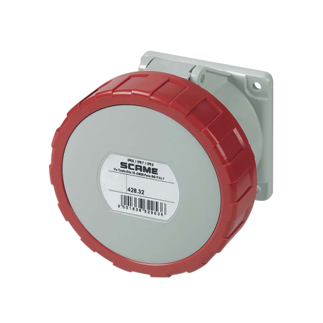 Tomacorriente p/empotrar recto 3x32A+N+T 415V IP67 6h Optima
