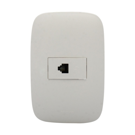 Toma telefónica RJ11 blanco Domino Sencilla