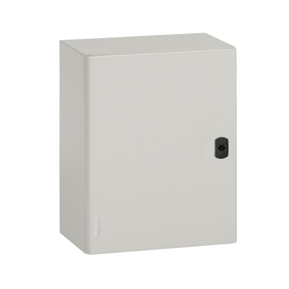 Tablero p/adosar met谩lico 600x400x250mm con puerta c/plancha de montaje