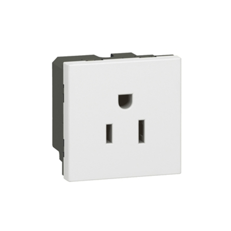 Tomacorriente tipo UL 2x15A+T 220V 2 módulos blanco Mosaic