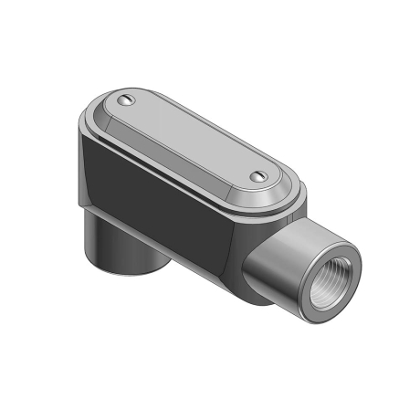 Caja Condulet ovalada tipo LB 1 1/2" rosca acero galvanizado c/tapa