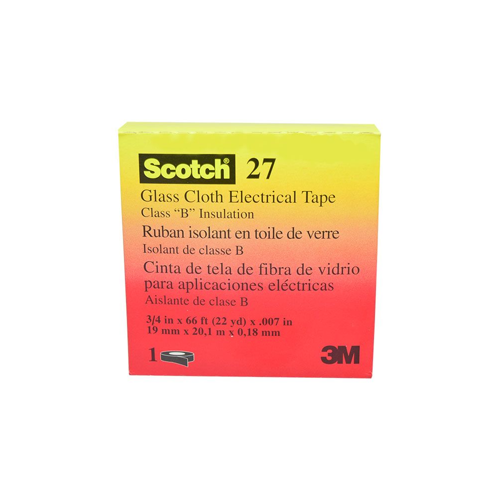 Cinta fibra de vidrio con adhesivo Scotch 27 3/4" x20m 130°C