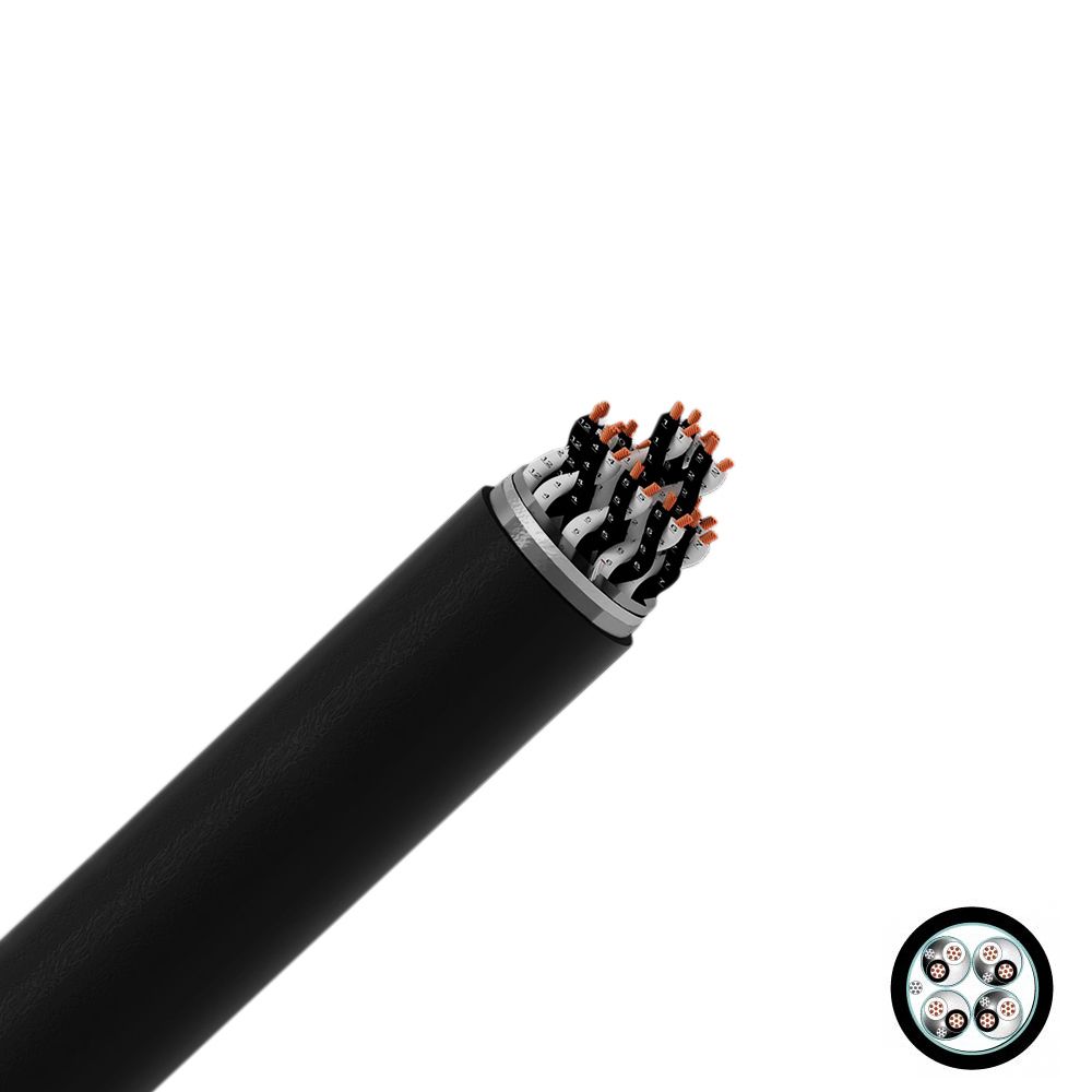 Cable instrumentaci贸n apantallado 4x2x18AWG 300V 90掳C libre de hal贸geno, UL, x metro lineal