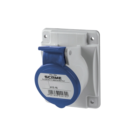 Tomacorriente p/empotrar inclinado 3x16A+T 250V IP44 6h Optima