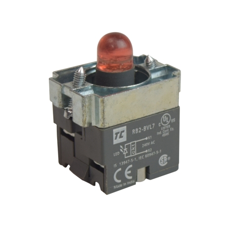 Cuerpo de luz piloto 22mm 240VAC con LED rojo