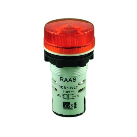Piloto ámbar LED 24VAC/DC plástico 22mm