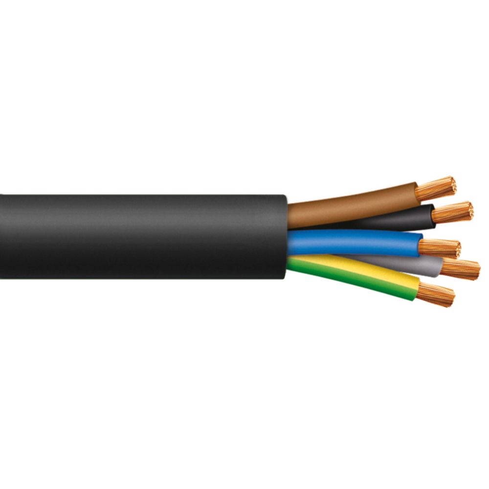 Cable RV-K 5G6mm2, 0.6/1kV XLPE/PVC negro, clase 5, x metro lineal
