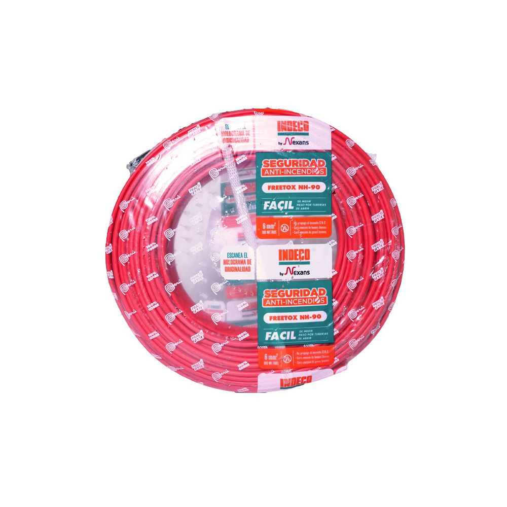 Cable NH-90 2.5mm2 450/750V libre de halógeno rojo, clase 2, x rollo, Practicable