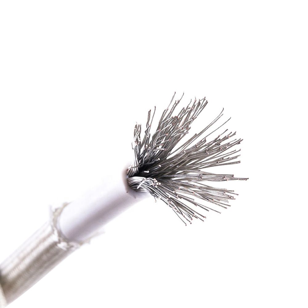 Cable silicona con fibra de vidrio esta帽ado 1x1.5mm2, 500V 180掳C, blanco, x rollo