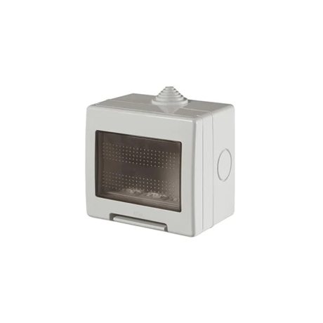Caja para adosar 3 módulo con tapa transparente sin adaptador Unibox IP55