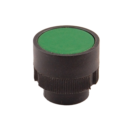 Cabeza para pulsador rasante plástico verde 22mm para caja