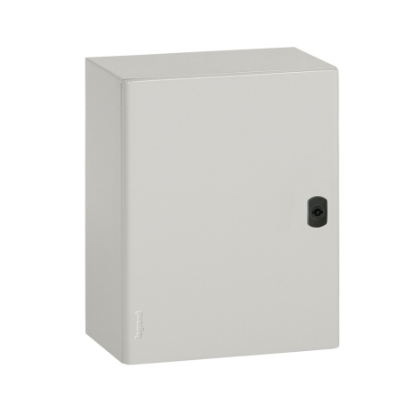 Tablero para adosar metálico 600x400x160mm con puerta c/plancha de montaje