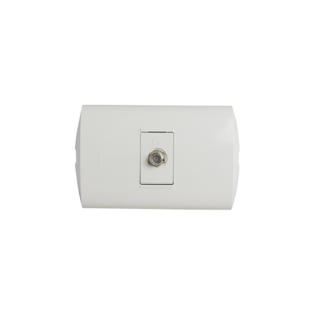 Toma coaxial TV blanco con placa blanca Modus Style