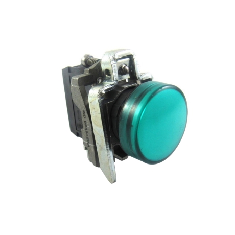 Piloto luminoso rasante verde 230/240VAC 22mm plástico IP65