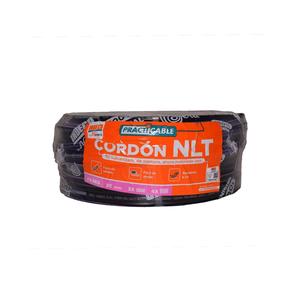 Cable de arrastre vulcanizado NLT 3x18AWG 500V, x rollo, Practicable