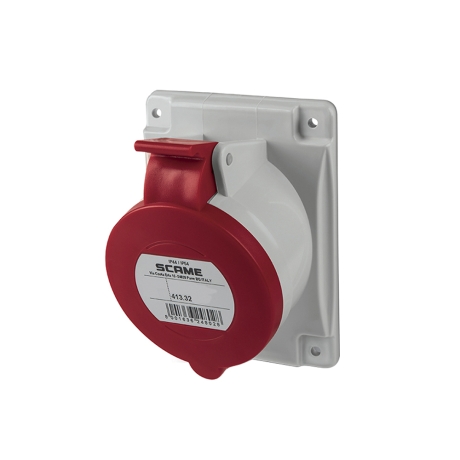 Tomacorriente p/empotrar recto 3x32A+T 415V IP44 6h Optima