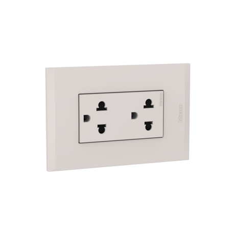 Tomacorriente duplex 2x16A+T 250V univ. arena placa arena MODUS 4