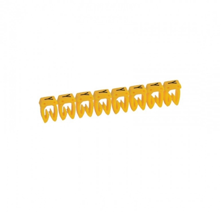 Marcador letra: X para cable 0.5-1.5mm2 amarillo x30und