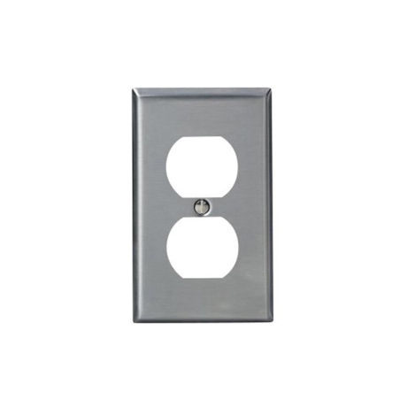Placa para tomacorriente doble de acero inoxidable